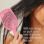 Conair Scalp Care Detangling hairbrush - Curly Hair Brush - Scalp Massager - hairbrushes for women & men - detangler for all lengths and types - can use wet or dry - Pink Pulse