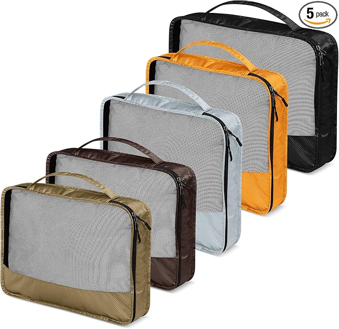 5 Pcs Packing Cubes for Suitcase Large Travel Cubes Carry on Luggage Organizer by Bulyoou