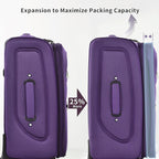 Merax Softside Luggage Set Softshell Lightweight 3 Piece Spinner Suitcase 22" - Image 3