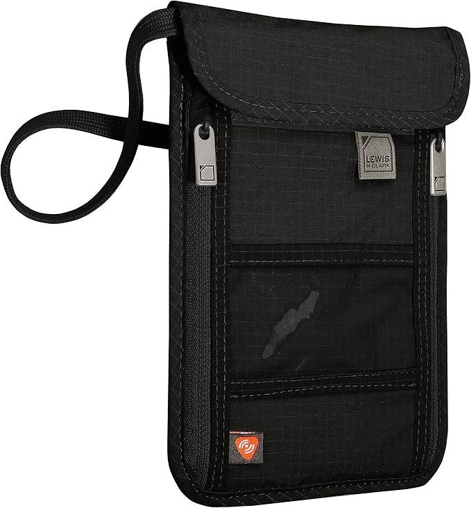 Lewis N. Clark RFID Blocking Stash Neck Wallet, Travel Pouch + Passport Holder by LewisNClark