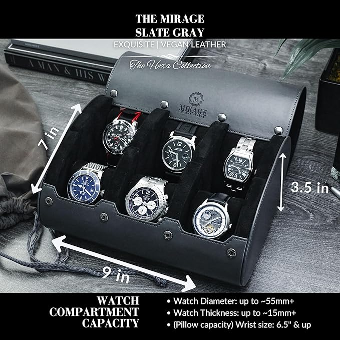 Watch cases for men 6 slot travel case organizer - Image 4