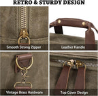 50L Duffle Bag for Men, Nomad Waxed Canvas Travel Duffel Bag Vintage Genuine - Image 5