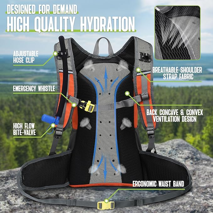 N NEVO RHINO Hydration Backpack, 18L Multipurpose Hiking Backpack - Image 3