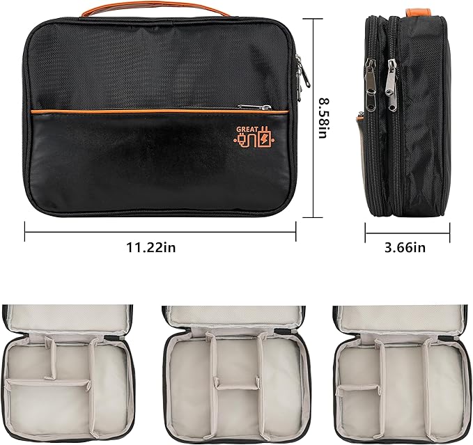 Electronics Accessories Organizer Bag, Waterproof Double LayerTravel Cable - Image 4