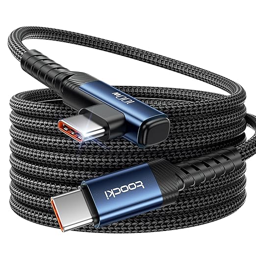 USB C Cable 10ft 100W Right Angle Fast Charging Cord, Nylon Braided USB 2.0 by toocki