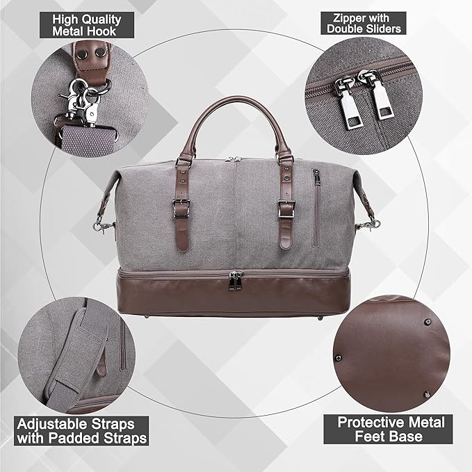 Weekender Overnight Bag Carry On Bag Travel Bag - Image 6