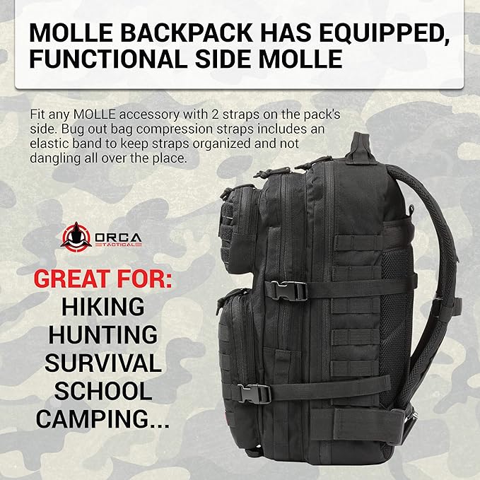 Backpack 40L Large Military 1 to 3 Day Molle Assault Pack Rucksack Army Bag - Image 6