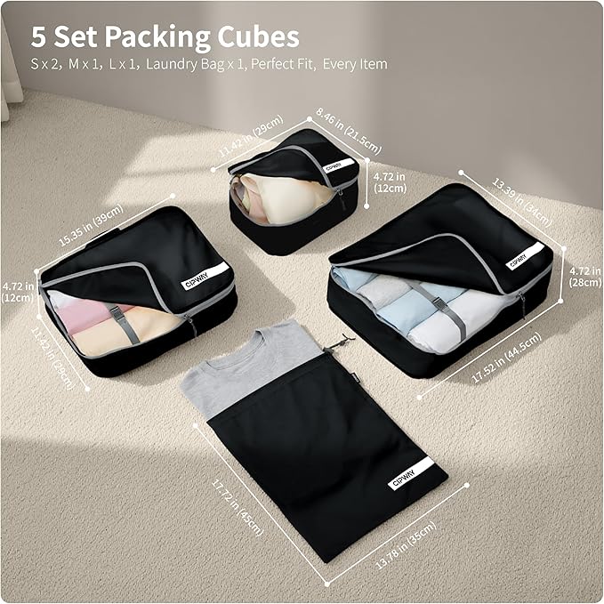 Cipway 5 Set Packing Cubes for Travel Suitcase Organizer for Accessories - Image 2