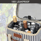 opux 6 Bottle Carrier Tote | Insulated Padded Wine Cooler Bag - Image 5