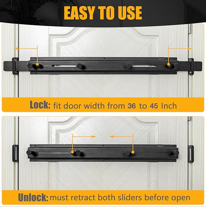 Door Bar Lock - Patented Door Barricade Security Bar - Home Safety Improvement - Image 2