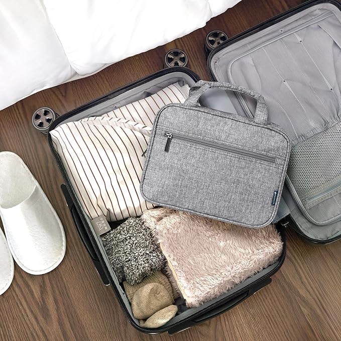 PAVILIA Hanging Toiletry Bag Travel Bag Women Men, Foldable Cosmetic Organizer - Image 6