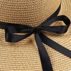 DRESHOW Beach Hats for Women Big Straw Wide Brim Summer Hat Floppy Foldable - Image 6