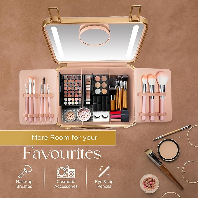 Travel Makeup Case with LED Mirror - Image 7