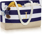 YOOLIFE Large Initial Beach Bag Waterproof Tote Zipper Bag Personalized Gifts by YOOLIFE