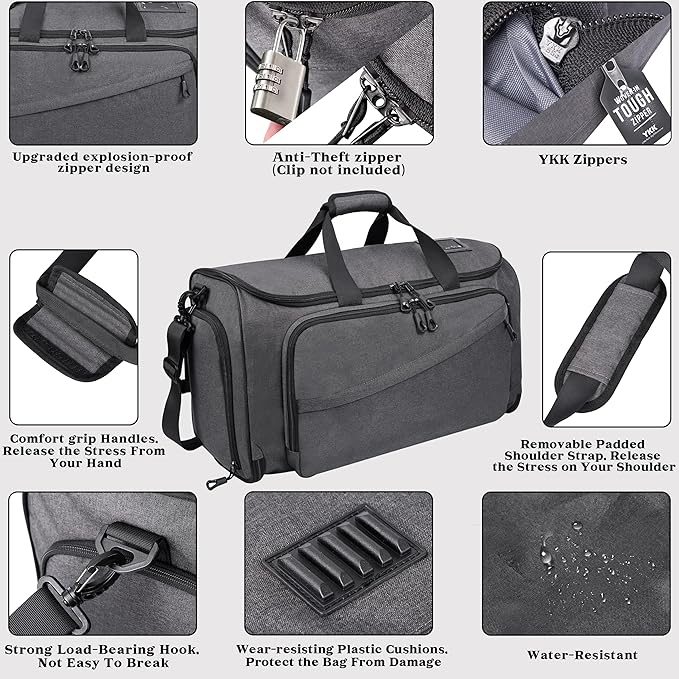 Travel Garment Duffle Bag with Laptop Compartment, RFID Blocking Convertible - Image 4