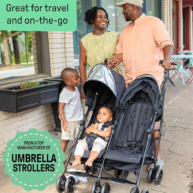 Summer Infant 3Dlite Folding Lightweight Side by Side Double Stroller - Image 2