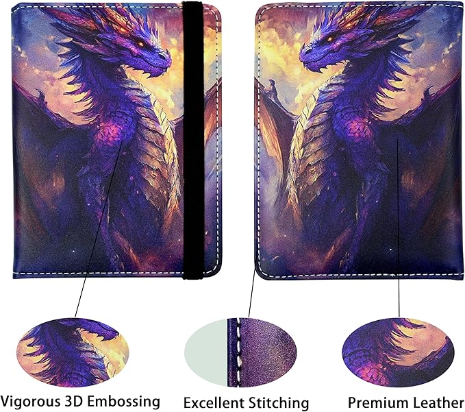 Dragon Passport Holder for Women and Men PU Leather Passport Cover for Travel - Image 2