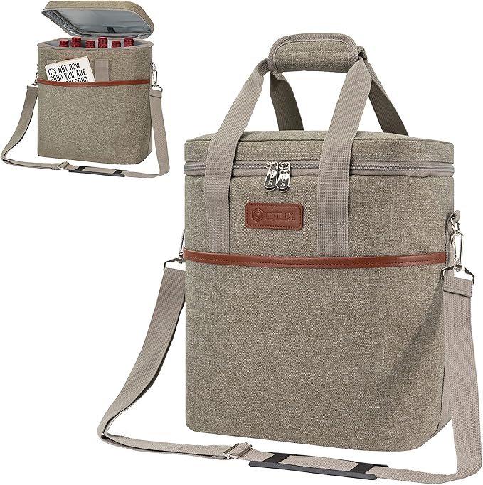 opux 6 Bottle Carrier Tote | Insulated Padded Wine Cooler Bag - Image 8