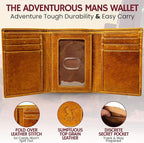 BULL GUARD Best Leather Men's RFID Trifold Wallet - Image 2