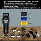 .44 Magnum FMJ Cordless Clipper Kit - Professional Clippers for Hair, Beard and Mustache - Rechargeable Grooming Electric Razor for Men - With Grips, Oil, Cleaning Brush & Comb Guards