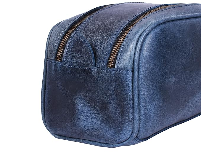 10" Premium Leather Toiletry Travel Pouch - Image 8