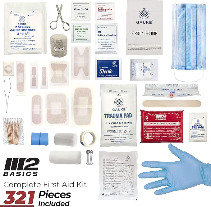 M2 BASICS Premium 321 Piece First Aid Kit - Image 2