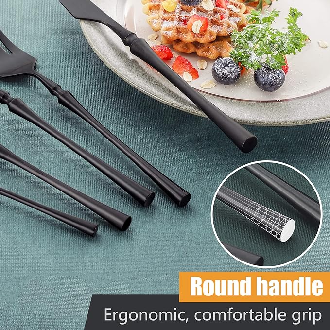 20-Piece Matte Black Silverware Set - Image 5