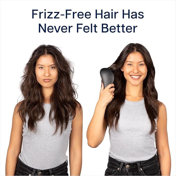 Crave Naturals Glide Thru Detangling Brush, Detangler Brush for Curly, Straight, Wet and Dry Hair Comb for Adults and Kids, Hair Accessories for Women, Black (Pack of 2)