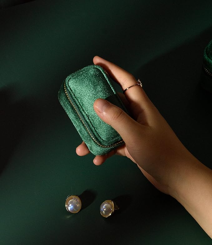 TAIMY Travel Jewelry Case, Mini Jewelry Travel Case, Velvet Small Travel - Image 3