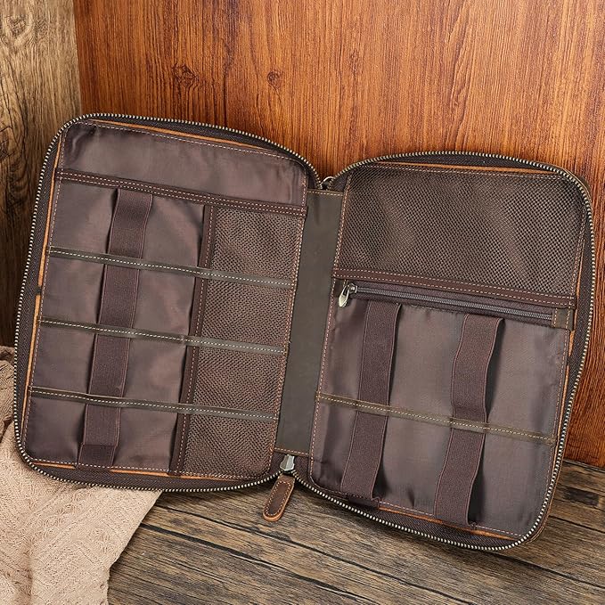 Polare Full Grain Leather Travel Cable Organizer Case Electronics Accessories - Image 5