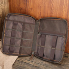 Polare Full Grain Leather Travel Cable Organizer Case Electronics Accessories - Image 5
