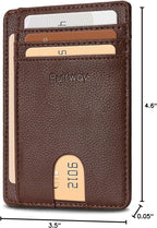 Buffway Slim Minimalist Front Pocket RFID Blocking Leather Wallets - Image 5