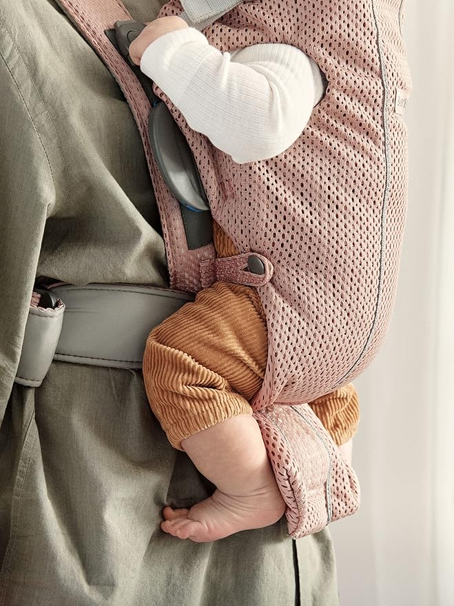 BabyBjörn Baby Carrier Mini, 3D Mesh, Dusty Pink | Newborn Carrier, Easy-to-Use - Image 11