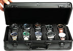 10 slots Aluminum watch case, Hard Deluxe watch storage organizer box by forBetterLife