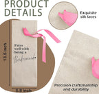 Cute Pink Bow Ribbon Engagement Gift Wine Bag - 1 PCS Bride to Be Gifts for Bridesmaids Bride and Groom Couples Her Him Will You Be My Bridesmaid for Getting Married Engagement Bridal Shower - A53