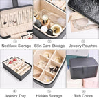 2 Layer Portable Jewelry Box, Large Jewelry Travel Case - Image 3