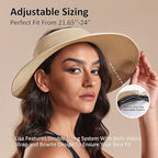 Joywant Womens Sun Visor Hats, Packable Wide Brim Ponytail Beach Hat Straw - Image 4