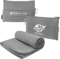 PAVILIA Soft Travel Blanket, Compact Airplane Blanket in Bag, Portable Blanket by PAVILIA