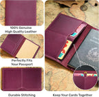 HIFA Leather Passport Holder, Handmade Passport Cover - Image 2