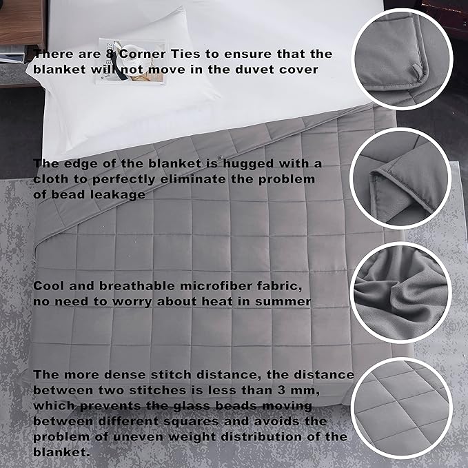 L'AGRATY Weighted Blanket Kids- 40"x60" 7lbs Cooling Breathable Heavy Blanket - Image 4