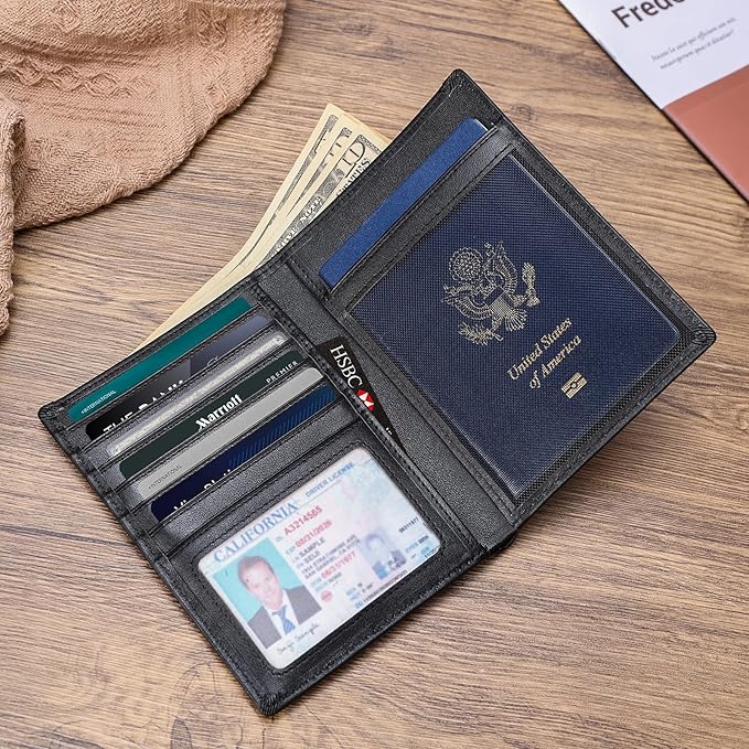 Polare Luxury RFID Blocking Leather Passport Holder Travel Wallet - Image 8