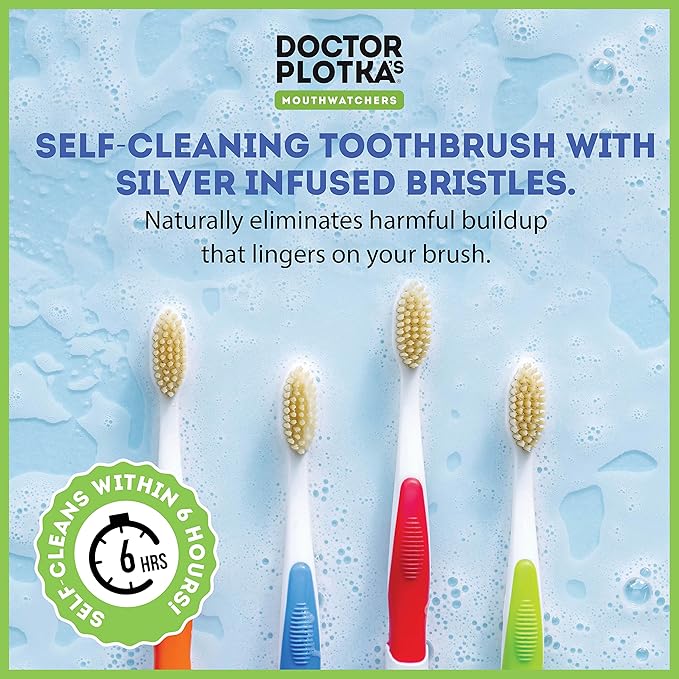 MOUTHWATCHERS Soft Childrens Flossing Manual Toothbrush, Value Pack of 4 - Image 5