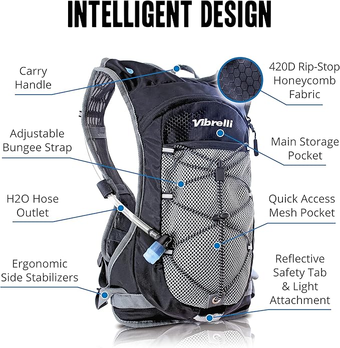 Vibrelli Hydration Backpack & 2L Hydration Bladder - Image 6