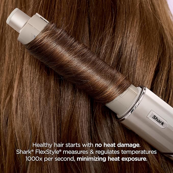 Shark FlexStyle Air Styling & Drying System, Powerful Hair Dryer Brush & Multi-Styler with Auto-Wrap Curlers, Paddle Brush, Oval Brush, Concentrator Attachment, Stone, HD430