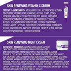 CeraVe Vitamin C Serum and Night Cream Skin Care Set, Brightening Serum with 10% Pure Vitamin C & Night Moisturizer with Peptides + Hyaluronic Acid, Travel Essentials, 1oz Vit C + 1.7oz Moisturizer
