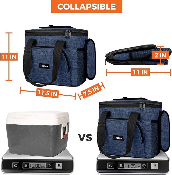 OPUX Soft Cooler Bag, Insulated Collapsible Lunch Cooler Tote - Image 5