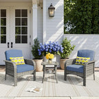 HOOOWOOO Patio Furniture Set, 3 Pieces Outdoor Conversation Set, All Weather by DesignforBetterLife