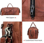 Leather Duffle Bag for Men Luggage Handmade Travel Bag Carry On Luggage - Image 7