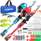 ODDSPRO Kids Fishing Pole Pink, Portable Telescopic Fishing Rod and Reel Combo by ODDSPRO