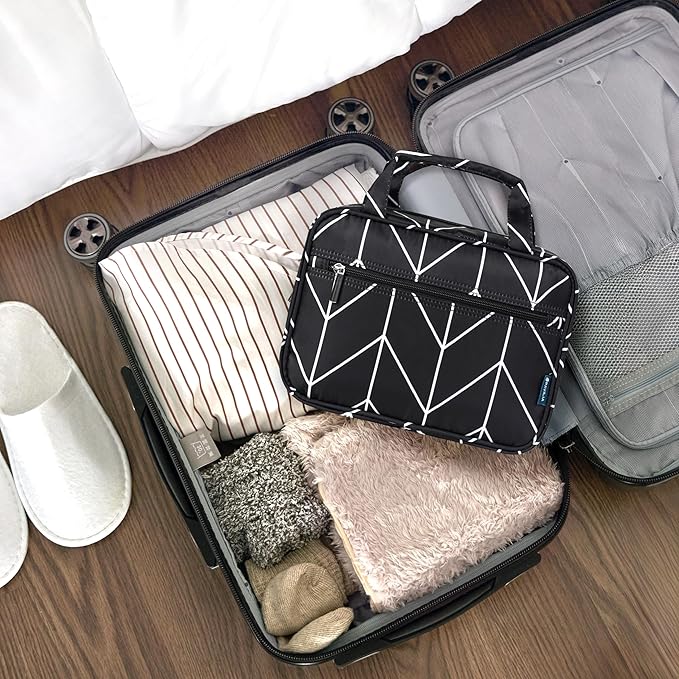 PAVILIA Hanging Toiletry Bag Travel Bag Women Men, Foldable Cosmetic Organizer - Image 6